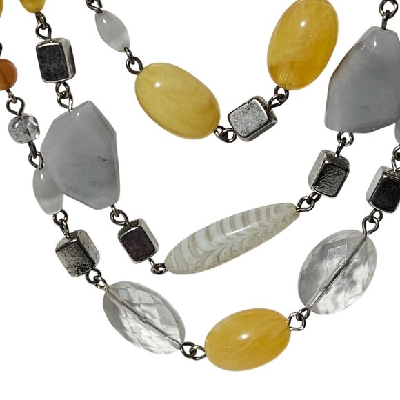 Vintage Lia Sophia Multi Strand Beaded Chunky Chain Necklace Statement Jewelry - Picture 2 of 7